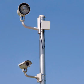 Round Aluminum Camera Pole with Anchor Base