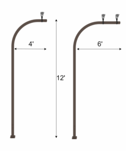 12ft Traffic Monitoring Pole with Extended 4', 6' Arm